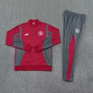 25-26 Manchester City Red Football Tracksuits Long Jacket Suits 1