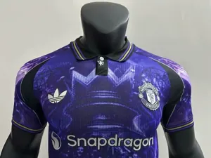 25-26 Manchester United Blue Kit POLO Special Edition Player Version Soccer AAAAJersey Yupoo S- 3