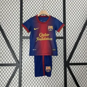 12-13 Barcelona Home Retro Kids Kits Children Shirt Soccer Jersey Yupoo
