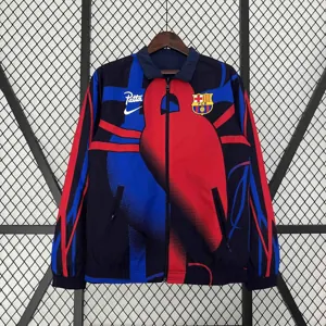 23-24 Barcelona Reversible Windbreaker Red&Navy Special Edition Style Double-Sides Jacket For S 6
