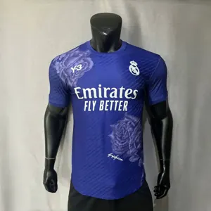 23-24 Real Madrid Y3 Blue Kit Player Version Shirt Jersey Supplier Yupoo