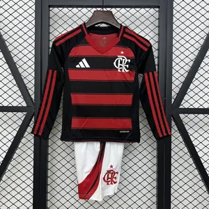 25-26 Flamengo Home Kid Long Sleeve Kits Youth Apparels AAAAJersey Dropship Yupoo
