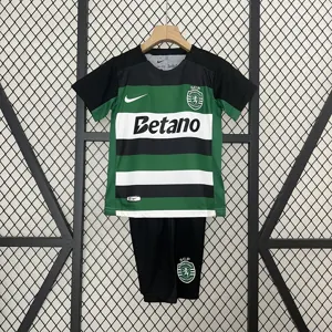 24-25 Sporting Lisbon Home Kid Kits Youth Apparels Football AAAAJersey Yupoo