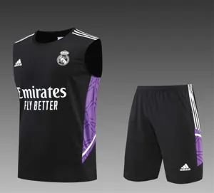 22-23 Real Madrid training suit kit Black