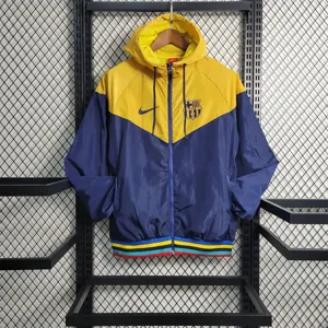 23-24 Barcelona Windbreaker Royal Blue Yellow