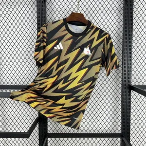 25-26 AS Roma Pre-Match Yellow Shirt Football Apparels Soccer AAAAJersey Yupoo