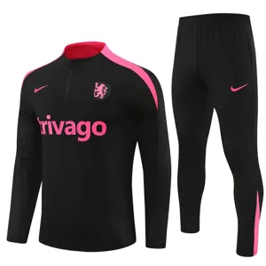 24-25 Chelsea Long Sleeve Tracksuit Black Training Suits Football Replicas Yupoo