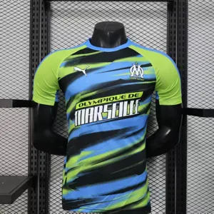Marseille pre-match training Green Kit Player Version Shirt AAAAJersey Supplier Yupoo