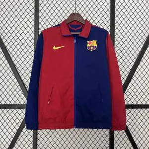 23-24 Barcelona Trench Coat Reversible Windbreaker Double-Sides Jacket AAAAJersey Yupoo 8