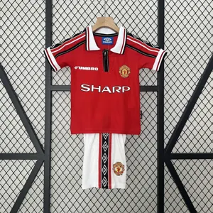 98-99 Manchester United Home Retro Kid Kits Children Sets Jerseys Supllier Yupoo