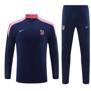 24-25 Atletico Madrid Long Sleeve Tracksuit Navy Training Suits Soccer Jerseys Yupoo