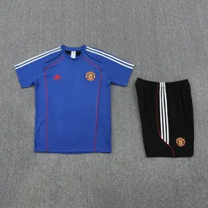25-26 Manchester United Blue Training Kits Football Tracksuits 1
