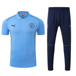 25-26 Manchester City Blue POLO Training Kits Football Tracksuits