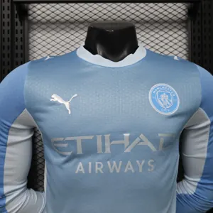 26-27 Manchester City Home Kit Player Version Football Long Sleeve Shirt AAAAJersey Dropship Yupoo 1 2