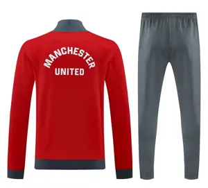 25-26 Manchester United Tracksuit Red Long Jacket Suits 2