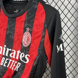 25-26 AC Milan Home Long Sleeve Shirt Football Uniform AAAAJersey Supply Yupoo 1