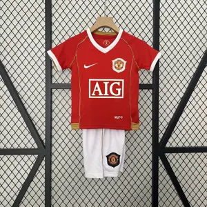 06-07 Manchester United Home Retro Kids Kits Children Sets Football AAAAJerseys Yupoo