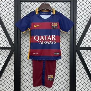 15-16 Barcelona Home Retro Kid Kits Youth Apparels Sport AAAAJersey Yupoo