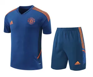 22-23 Manchester United Training Suit Short Sleeve Kit Blue