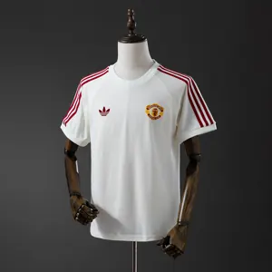 25-26 Manchester United Adidas Originals 3-stripes beige cotton t-shirt