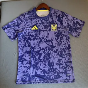 25-26 Tigers UANL Pre-Game Kit Soccer T-Shirt AAAAJersey Supply Yupoo 2