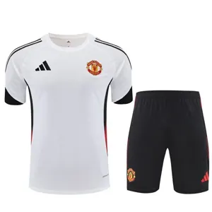 25-26 Manchester United White Training Kits Football Tracksuits