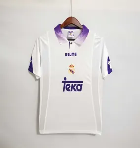 97-98 Real Madrid home champions league white champions