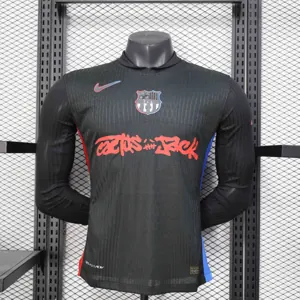 24-25 Barcelona x Travis Scott Away Long Sleeve Kit Player Version Shirt AAAAJersey Yupoo