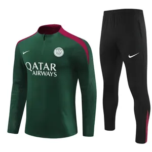 24-25 PSG Long Sleeve Tracksuit Green Training Suits Football AAAAJersey Yupoo