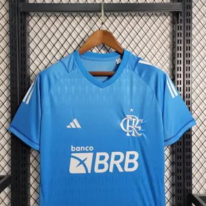 23-24 Flamengo Goalkeeper Blue S-4XL Cheap Soccer Jerseys 1