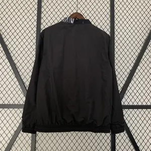 23-24 Real Madrid Trench Coat Reversible Dragon Windbreaker Black 3