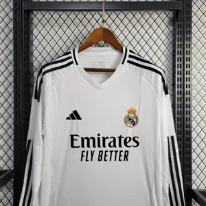 24-25 Real Madrid Home Long Sleeve Kit Football Apparels AAAAJersey Wholesale Yupoo 5