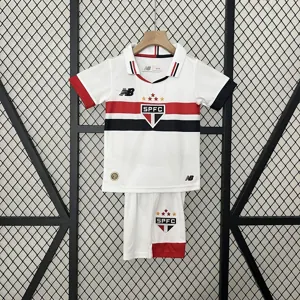 24-25 Sao Paulo Home Kid Kits Children Sets Football Replicas Yupoo