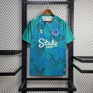23-24 Everton Hummel Limited Edition Kit Pre-Match Shamrock Shirt Soccer Jerseys Yupoo