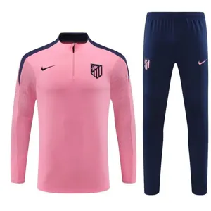 24-25 Atletico Madrid Long Sleeve Tracksuit Pink Training Suits Soccer Jerseys Yupoo