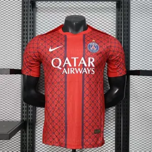 25-26 PSG Fourth Red Shirt Player version Kit Football Uniform AAAAJersey Dropship Yupoo