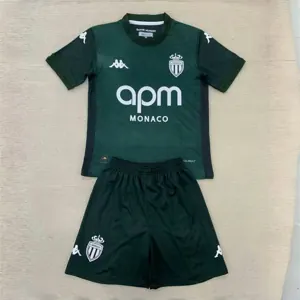 24-25 Monaco Away Kid Kits Youth Apparels Soccer AAAAJersey Yupoo