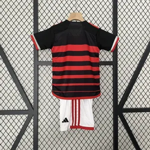 24-25 Flamengo Home Kid Kits Children Sets Football AAAAJersey Yupoo 3