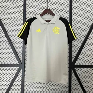 2024 Flamengo Training Gray Polo Shirt Jersey Supplier Yupoo