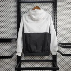 23-24 Flamengo White and Black Windbreaker Jacket Football Replicas Yupoo 1