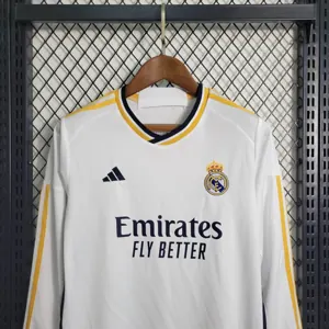 23-24 Real Madrid Home Kids Long Sleeve Kits Soccer Jerseys Yupoo 2