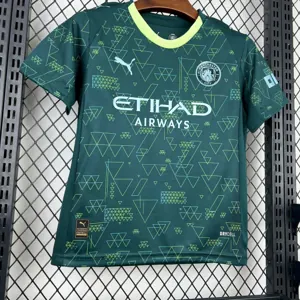 25-26 Manchester City Fourth Kids Kit Soccer Youth Apparels AAAAJersey Supply Yupoo 3