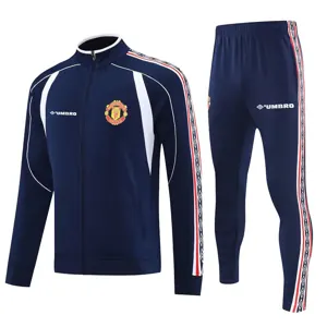 25-26 Manchester United Classic Navy Football Tracksuits Long Jacket Suits
