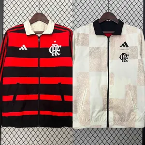 23-24 Flamengo Trench Coat Reversible Windbreaker Double-Sides Jacket Soccer Yupoo