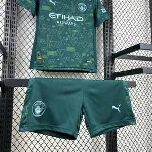 25-26 Manchester City Fourth Kids Kit Soccer Youth Apparels AAAAJersey Supply Yupoo 2