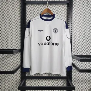 99-00 Retro Long Sleeve Manchester United Away S-XXL Cheap Soccer Jerseys
