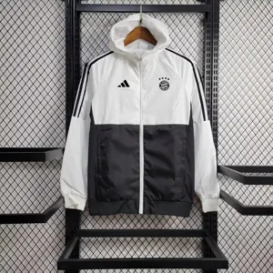 23-24 Bayern White and Black Windbreaker Jacket Football Replicas Yupoo