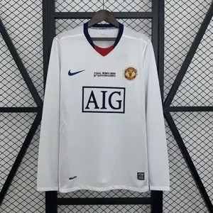 08-09 Manchester United Away Retro Champions Final Long Sleeve Kit AAAAJersey Wholesale Yupoo