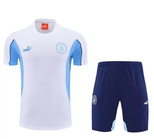 25-26 Manchester City White&Blue Training Kits Football Tracksuits