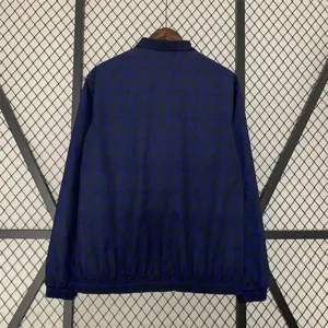23-24 Real Madrid Trench Coat Reversible Windbreaker Navy 5